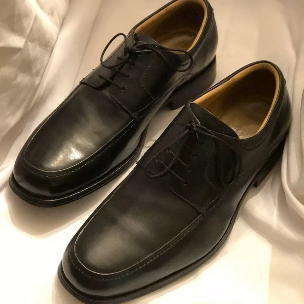 JOHNSTON&MURPHY Black 11 M Men Derby Rubber Bottom
